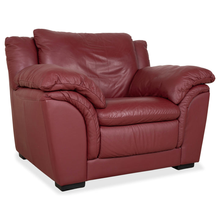 Fauteuil Natuzzi en cuir rouge