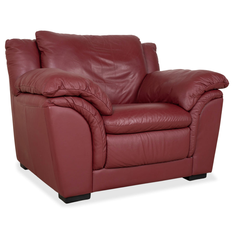 Fauteuil Natuzzi en cuir rouge
