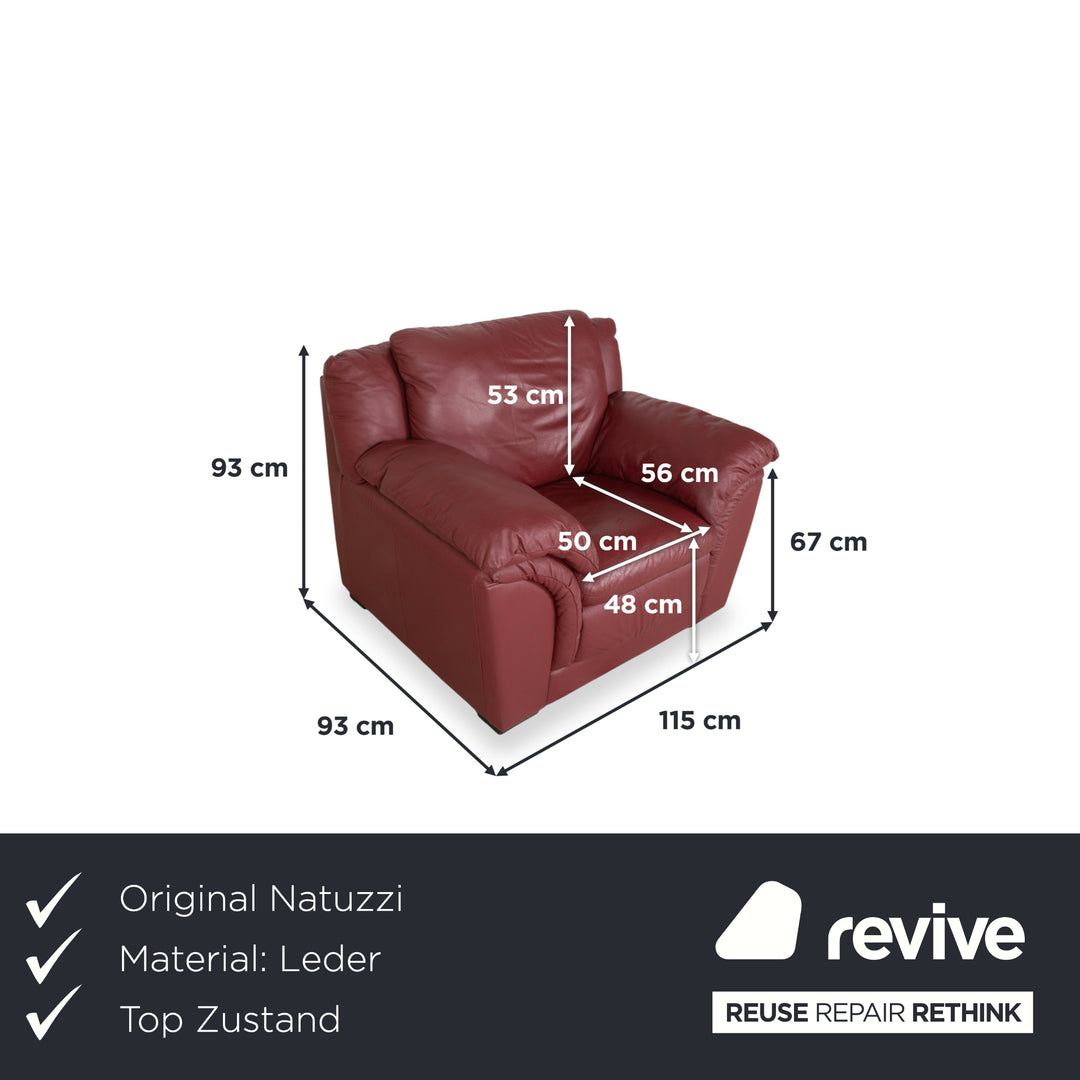 Fauteuil Natuzzi en cuir rouge