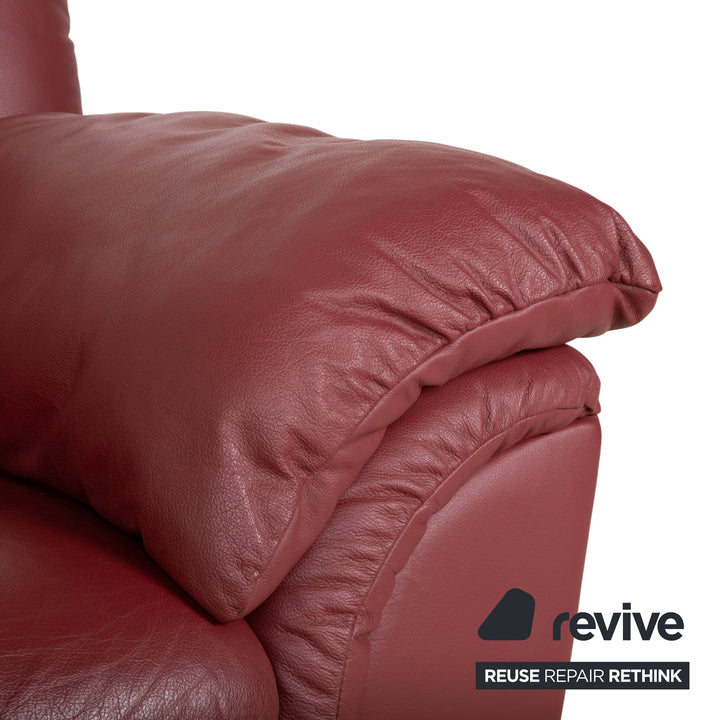 Fauteuil Natuzzi en cuir rouge