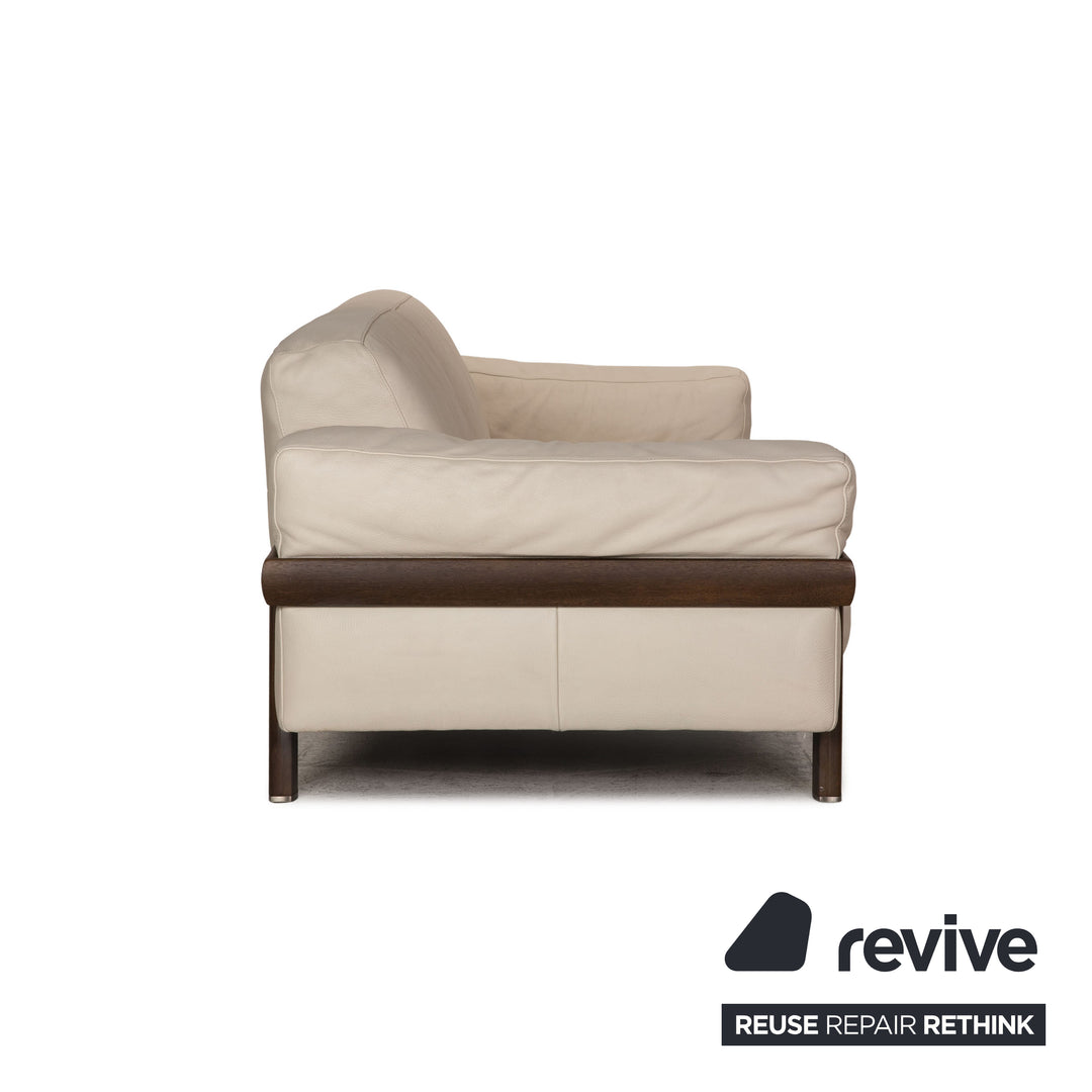 Natuzzi Leder Sofa Creme Zweisitzer Couch