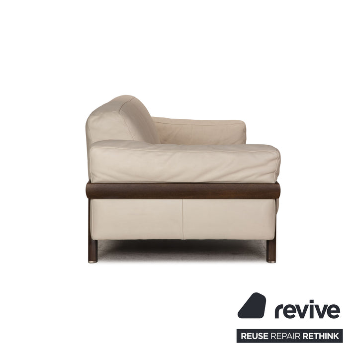 Natuzzi Leder Sofa Creme Zweisitzer Couch