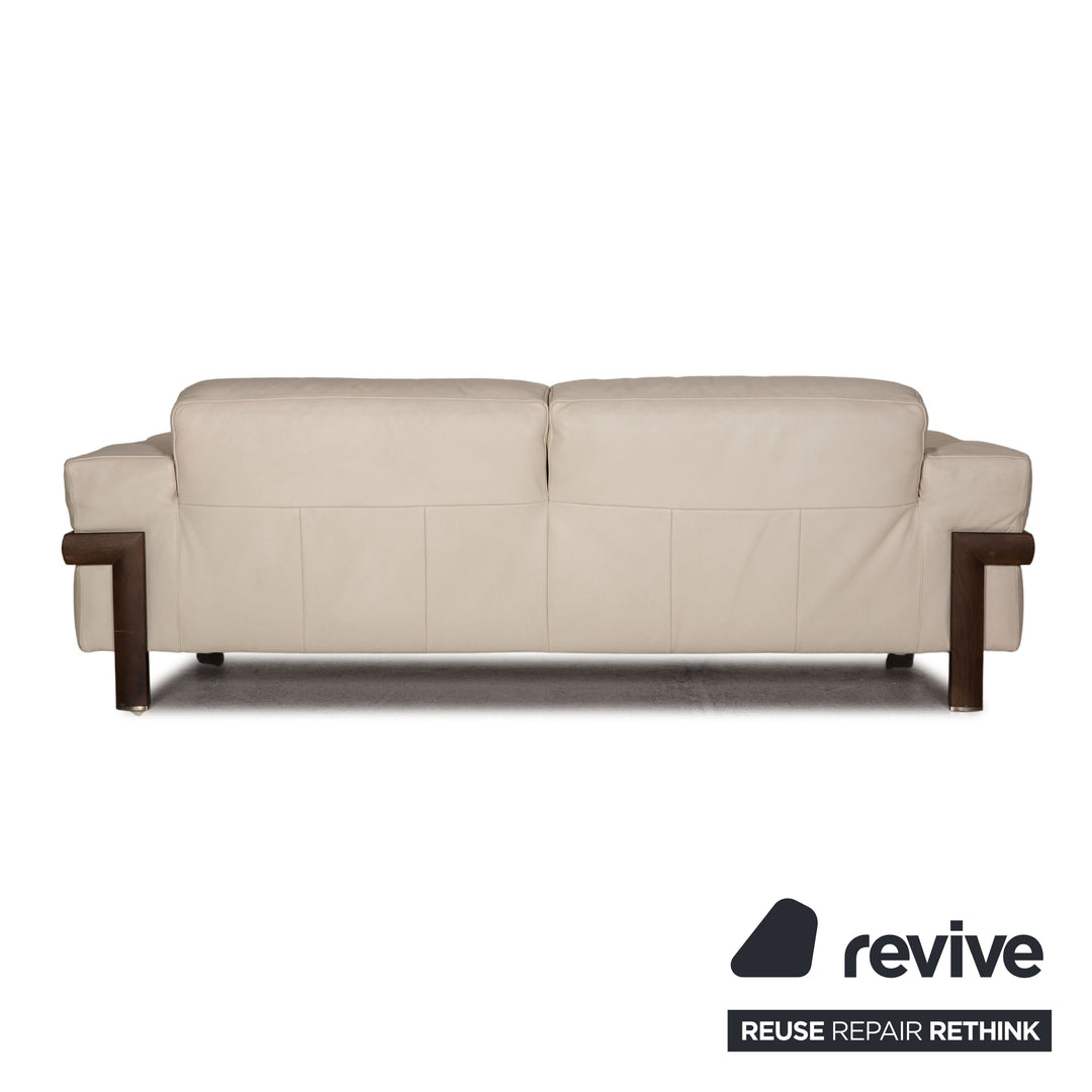 Natuzzi Leder Sofa Creme Zweisitzer Couch