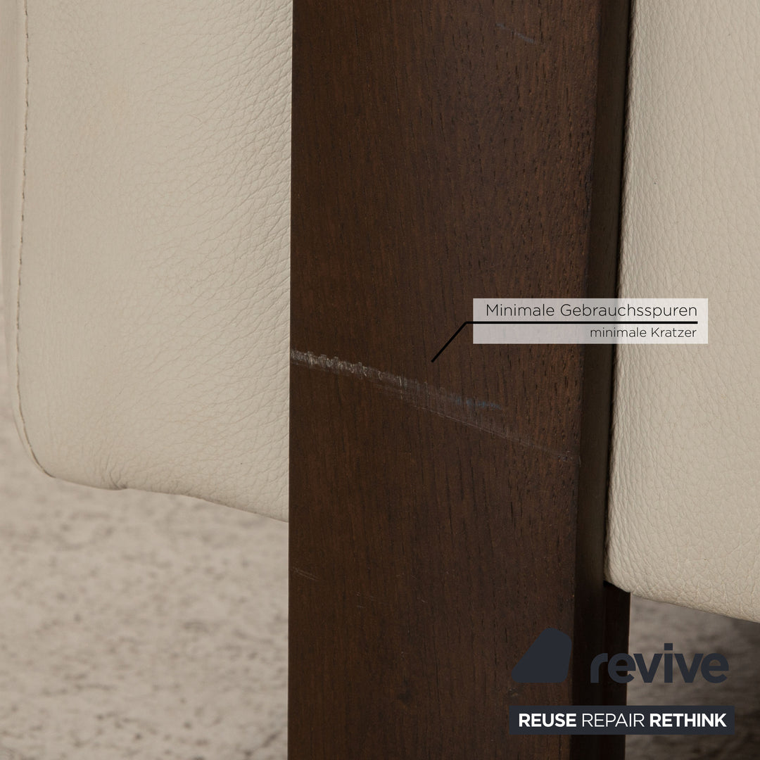 Natuzzi Leder Sofa Creme Zweisitzer Couch