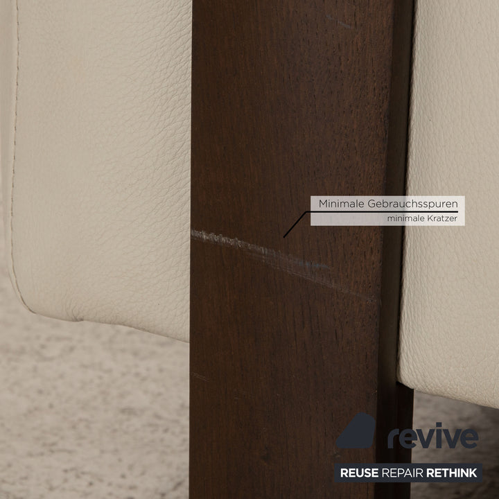 Natuzzi Leder Sofa Creme Zweisitzer Couch