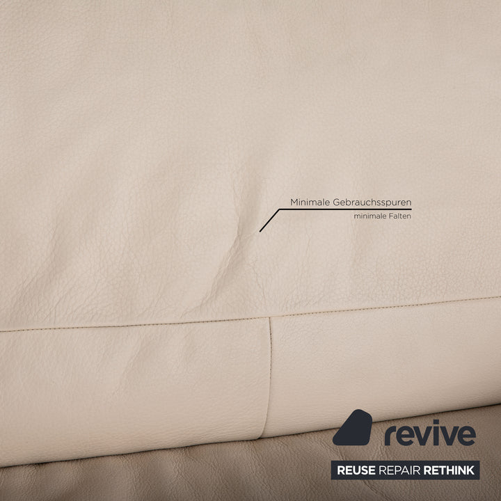 Natuzzi Leder Sofa Creme Zweisitzer Couch