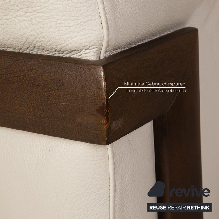 Natuzzi Leder Sofa Creme Zweisitzer Couch