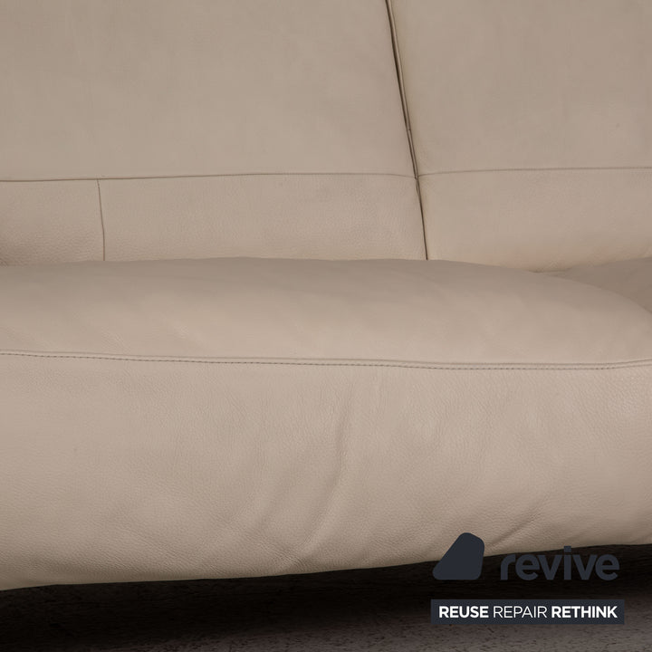 Natuzzi Leder Sofa Creme Zweisitzer Couch