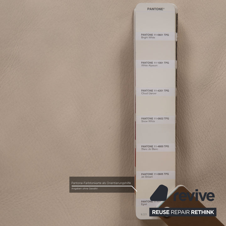 Natuzzi Leder Sofa Creme Zweisitzer Couch