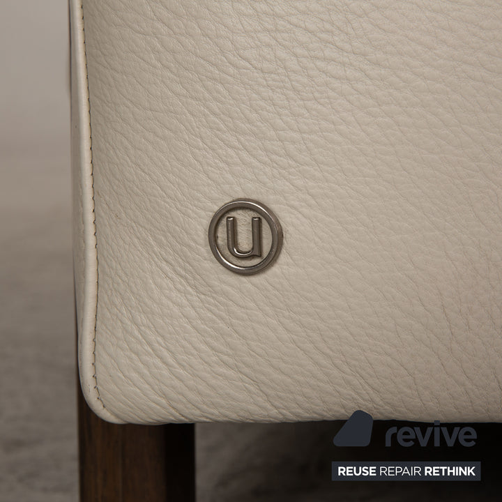 Natuzzi Leder Sofa Creme Zweisitzer Couch