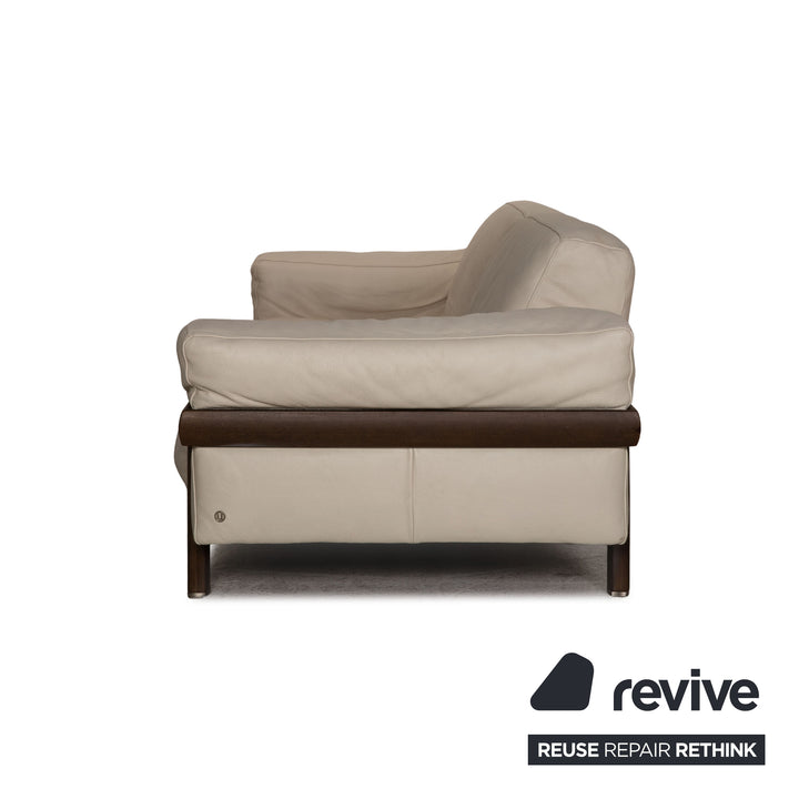 Natuzzi Leder Sofa Creme Zweisitzer Couch