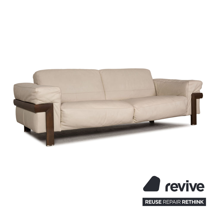 Natuzzi Leder Sofa Creme Zweisitzer Couch