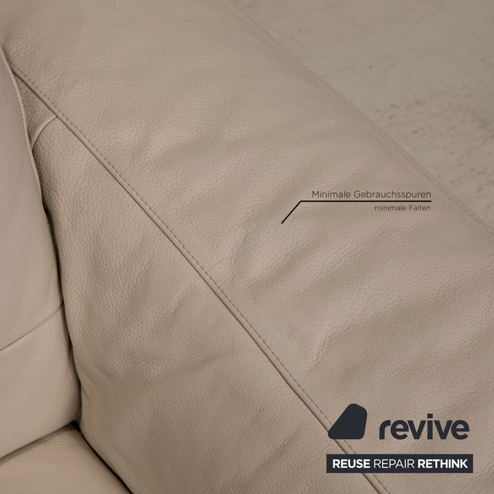 Natuzzi Leder Sofa Creme Zweisitzer Couch