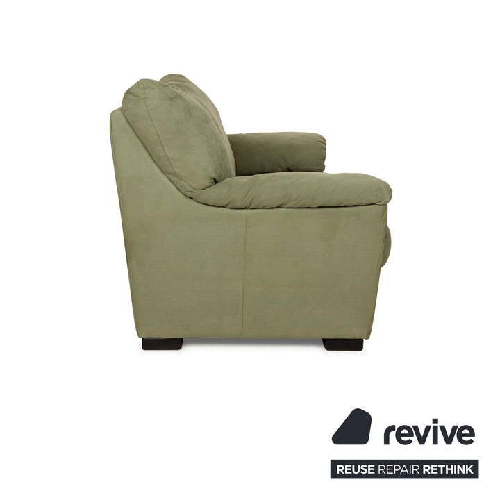 Natuzzi Leder Zweisitzer Grün Sofa Couch