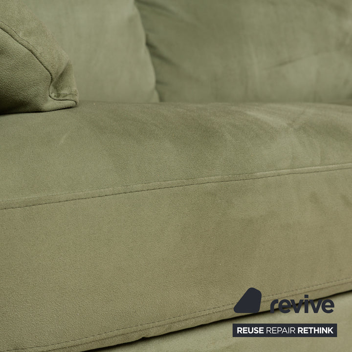 Natuzzi Leder Zweisitzer Grün Sofa Couch