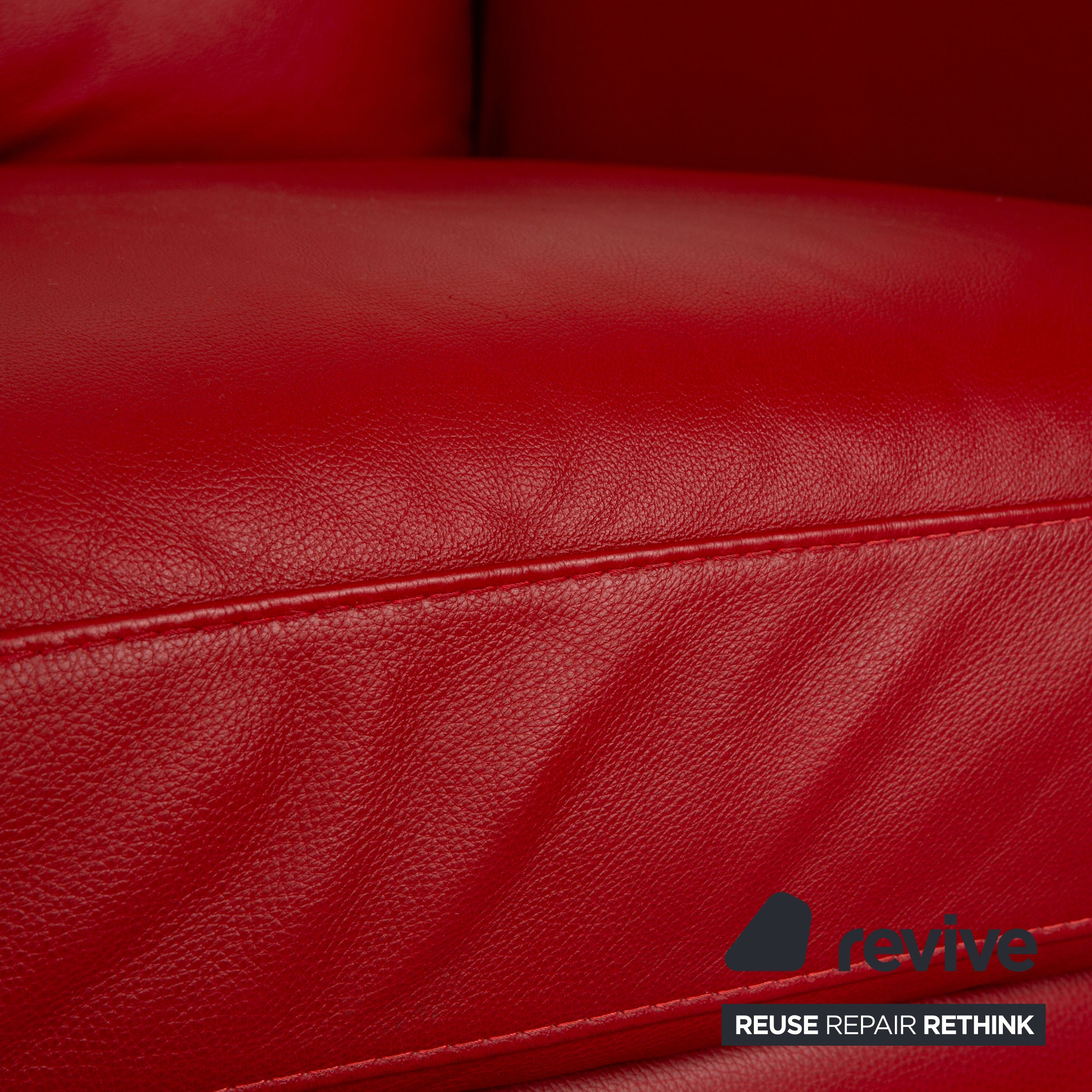 Natuzzi Leder Zweisitzer Rot Sofa Couch