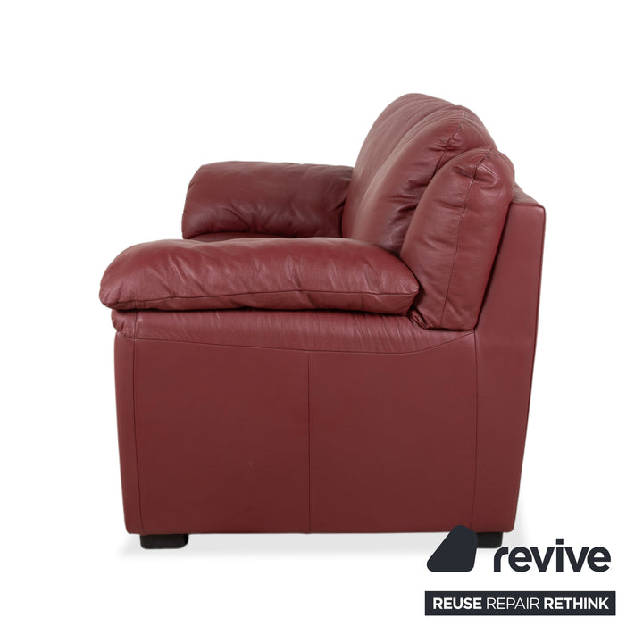 Natuzzi Leder Zweisitzer Rot Sofa Couch