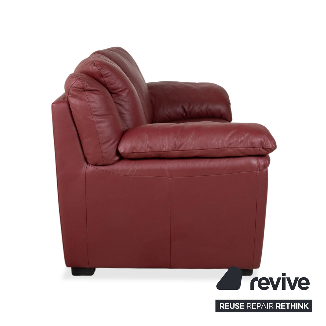 Natuzzi Leder Zweisitzer Rot Sofa Couch