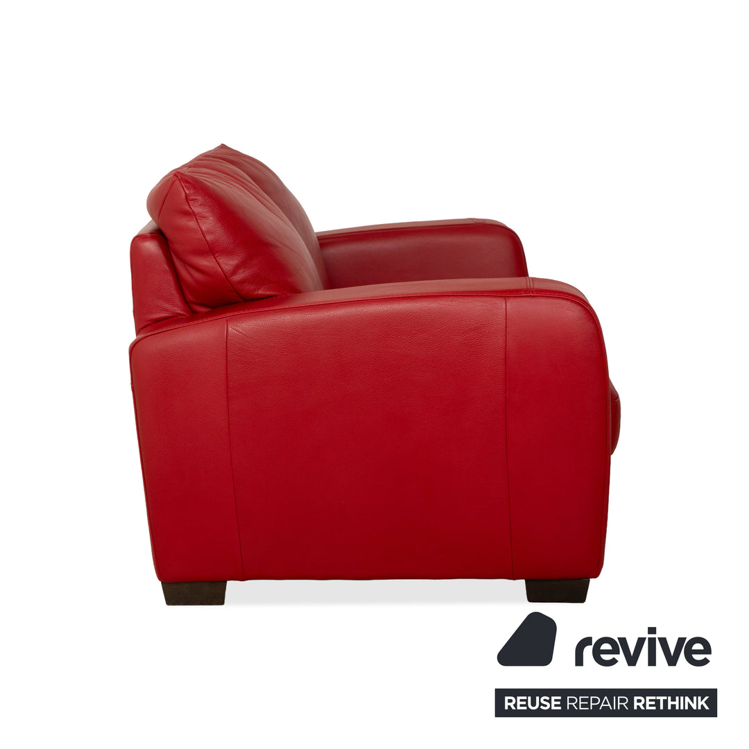 Canapé deux places en cuir rouge Natuzzi