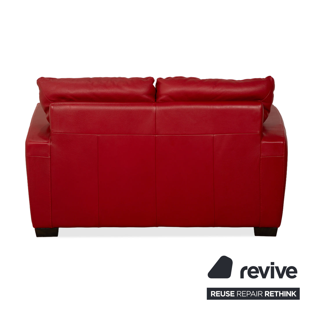 Canapé deux places en cuir rouge Natuzzi
