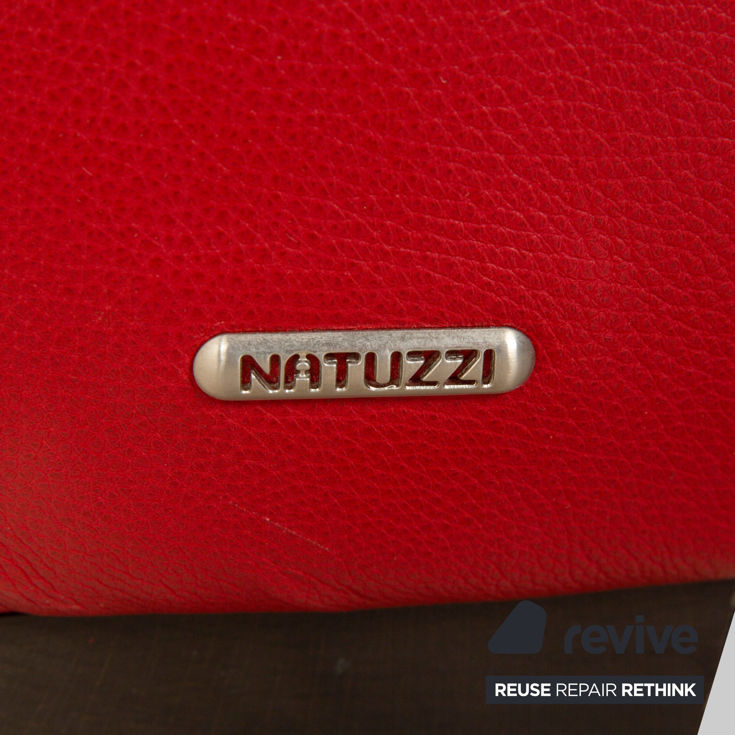 Natuzzi Leder Zweisitzer Rot Sofa Couch