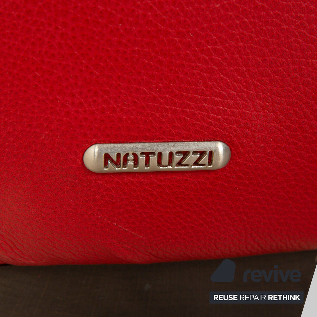 Canapé deux places en cuir rouge Natuzzi