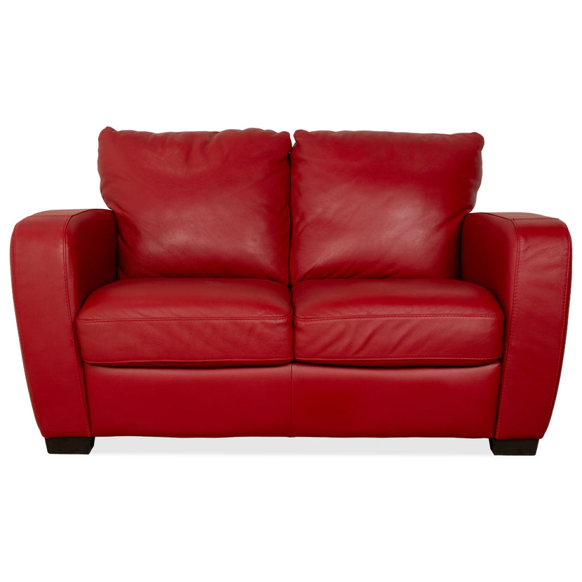 Natuzzi Leder Zweisitzer Rot Sofa Couch