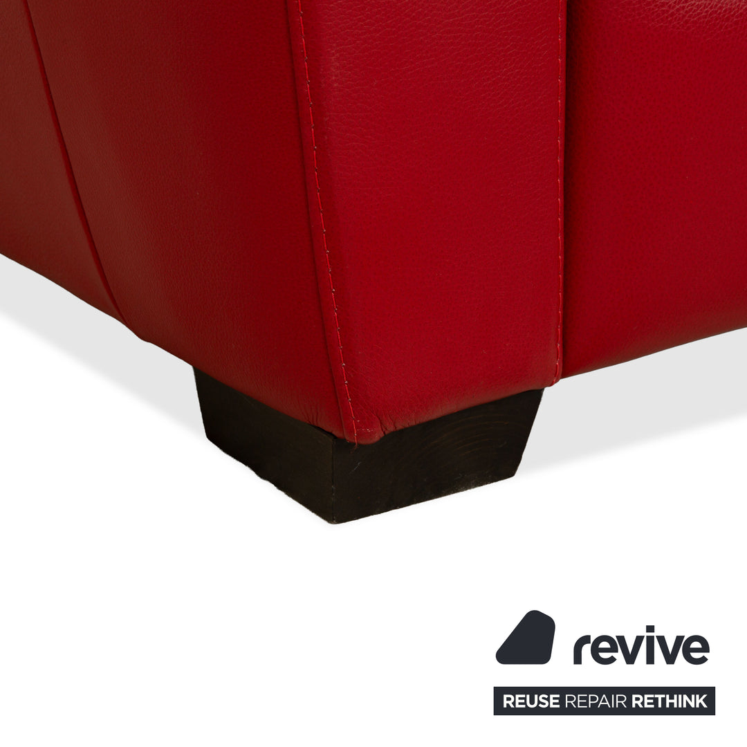 Canapé deux places en cuir rouge Natuzzi