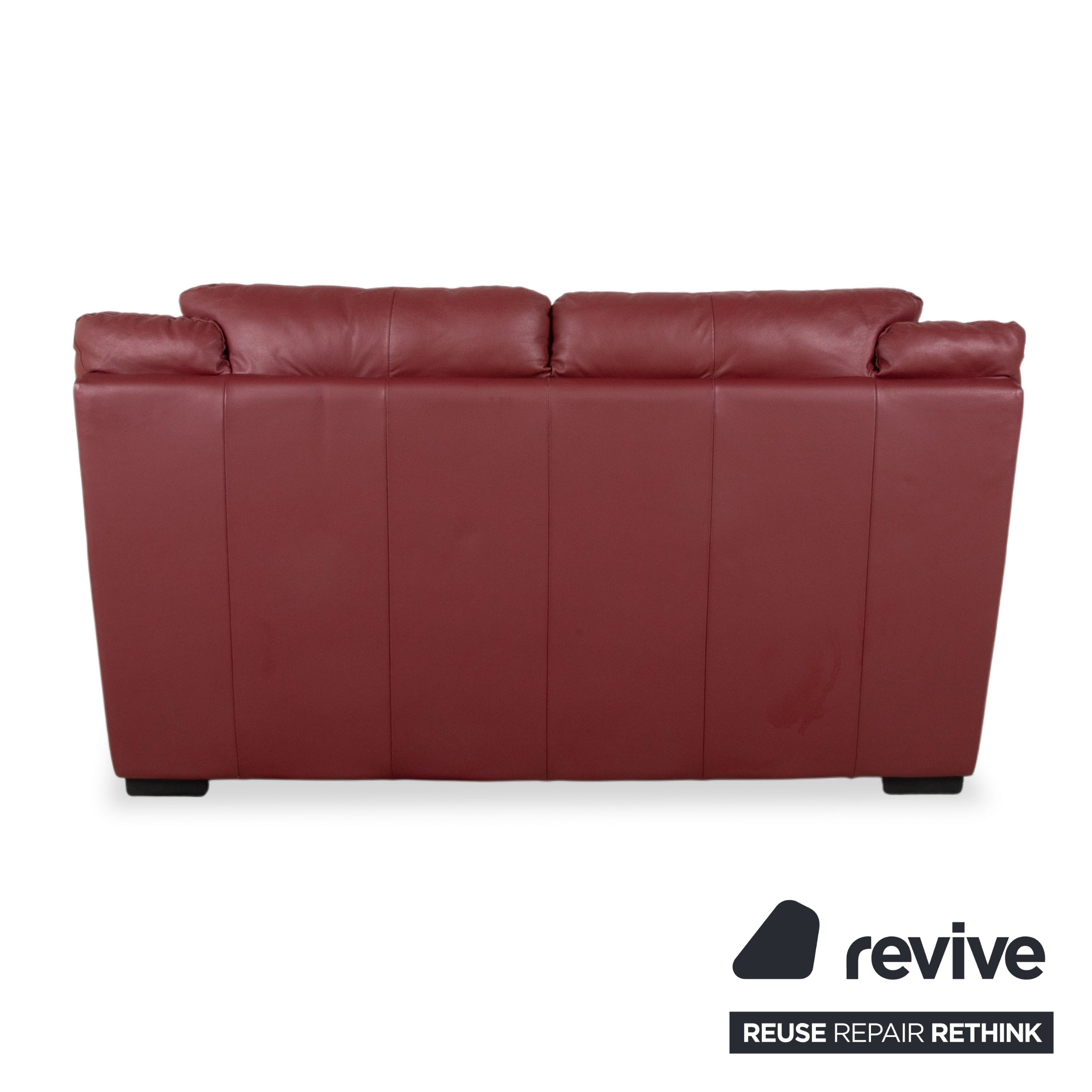 Natuzzi Leder Zweisitzer Rot Sofa Couch