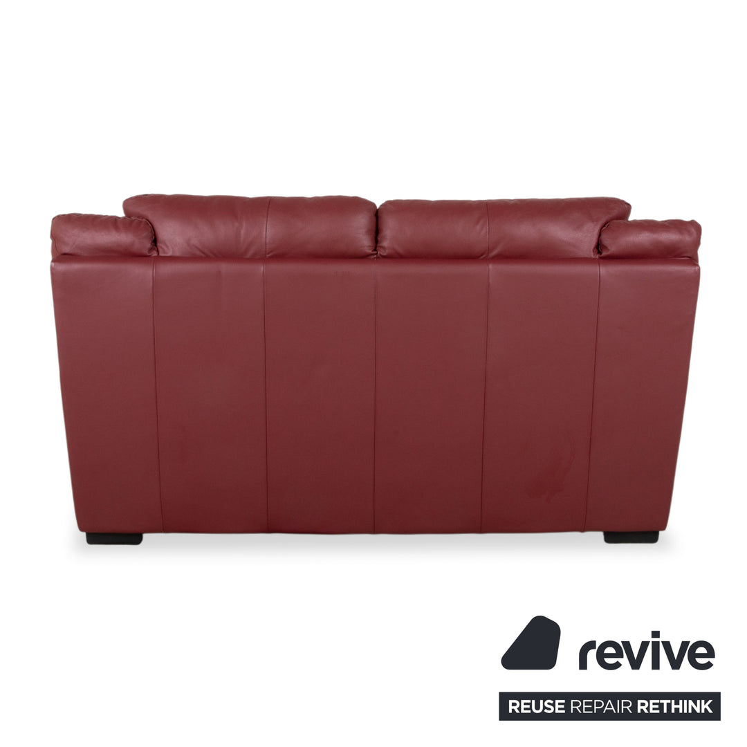 Natuzzi Leder Zweisitzer Rot Sofa Couch