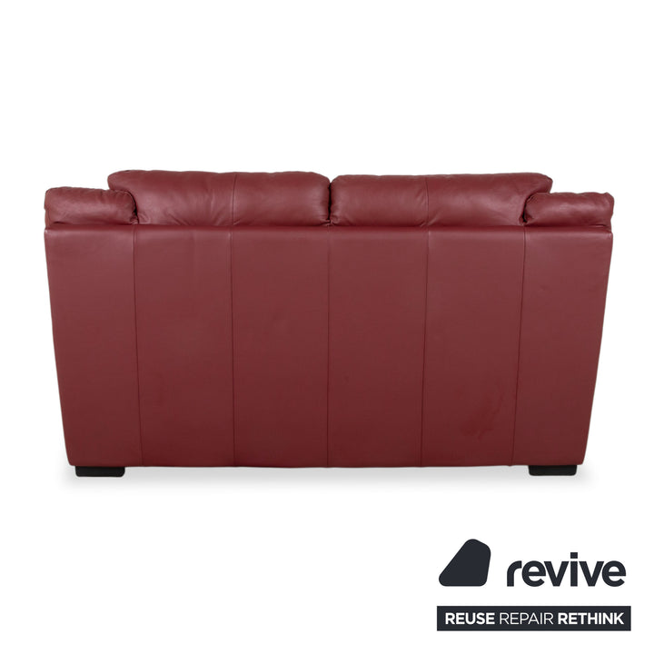 Natuzzi Leder Zweisitzer Rot Sofa Couch