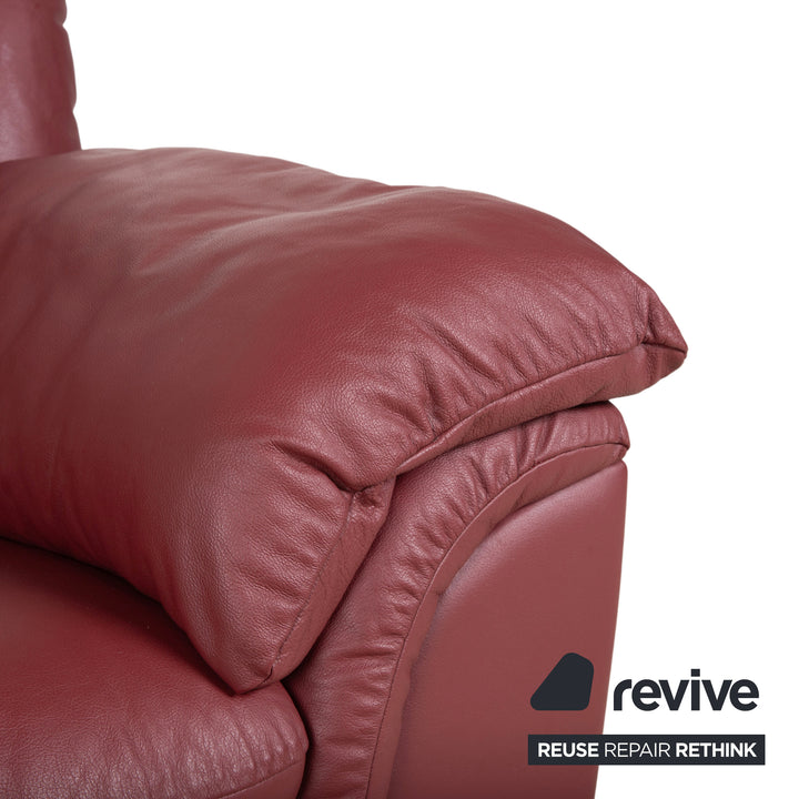 Natuzzi Leder Zweisitzer Rot Sofa Couch