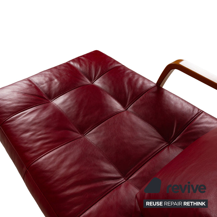 Natuzzi Osaka Leather Lounger Red