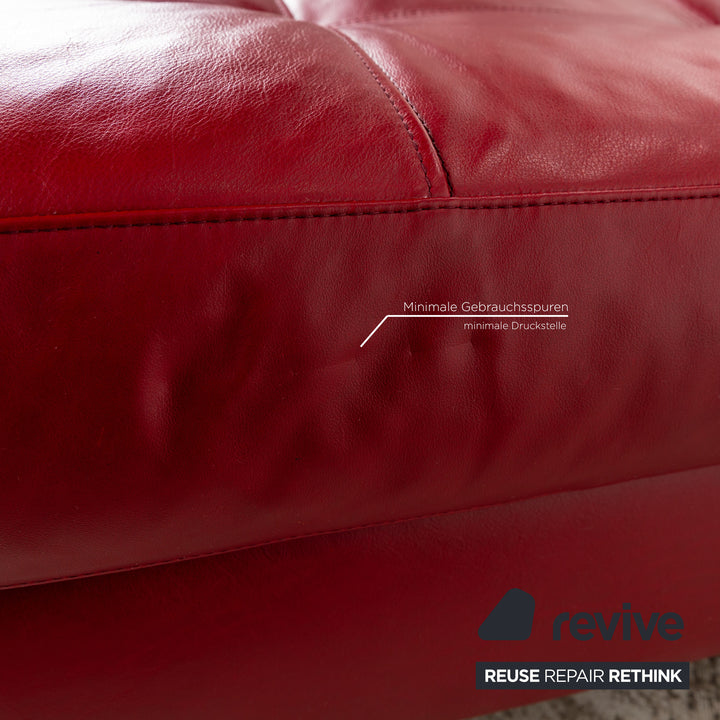 Natuzzi Osaka Leather Lounger Red