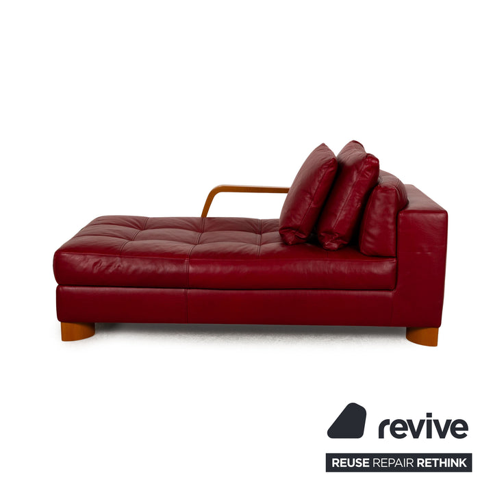 Natuzzi Osaka Leather Lounger Red