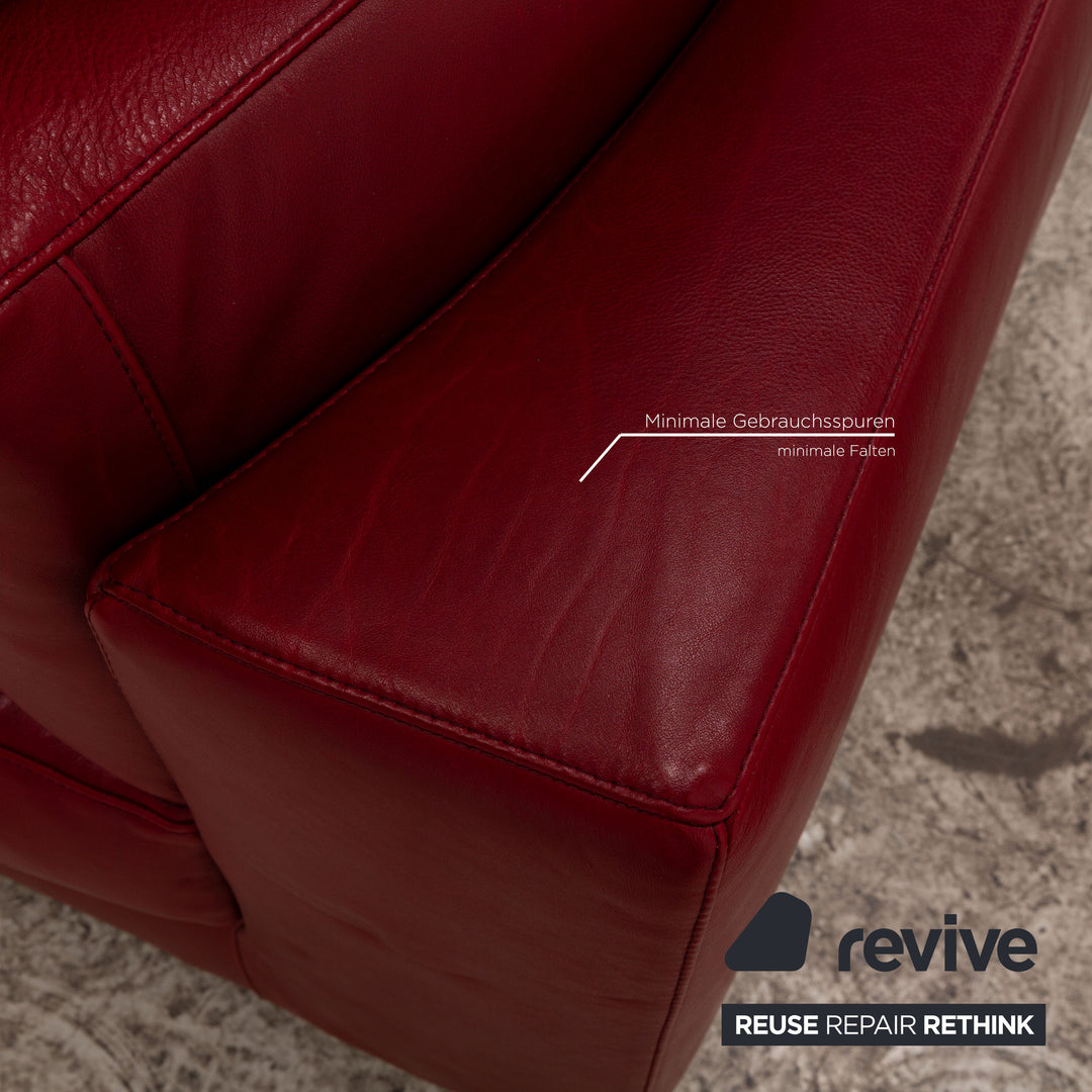 Natuzzi Osaka Leather Lounger Red