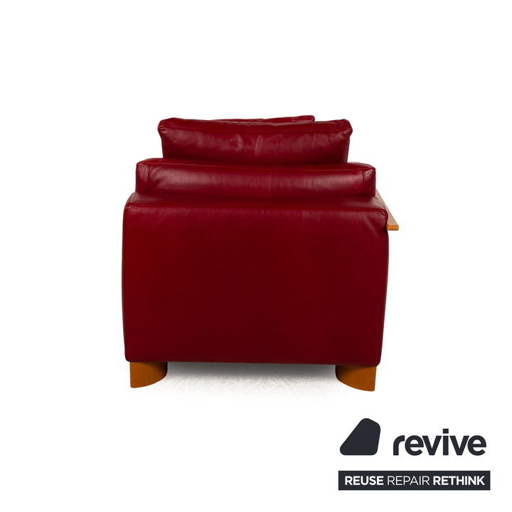 Natuzzi Osaka Leather Lounger Red