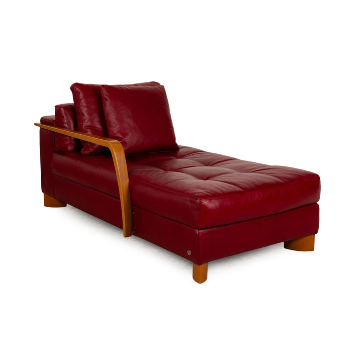 Natuzzi Osaka Leather Lounger Red