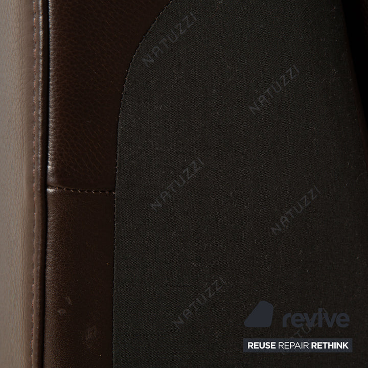 Natuzzi Relevé Leather Corner Sofa Dark Brown Recamiere Left Sofa Couch