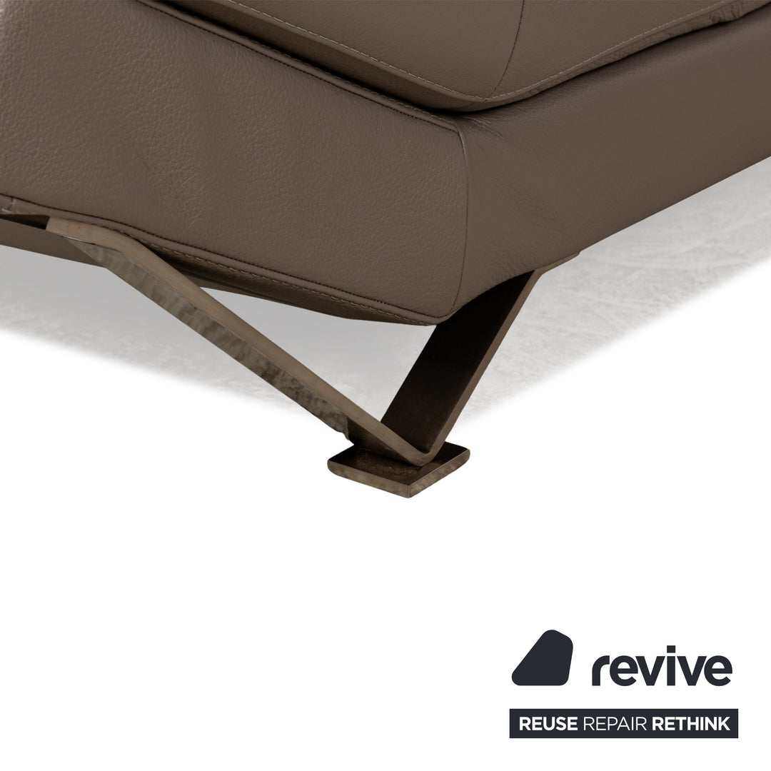 Natuzzi Relevé Leather Corner Sofa Grey Sofa Couch