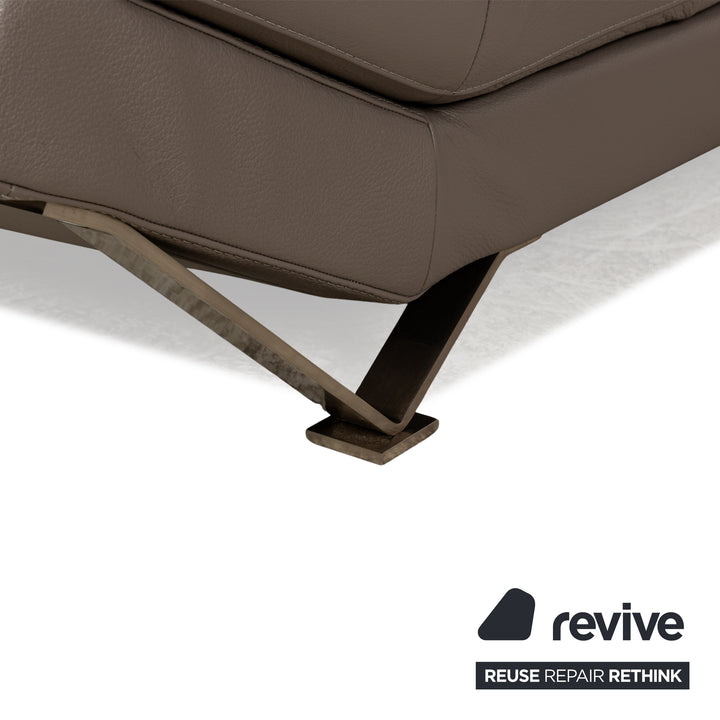 Natuzzi Relevé Leather Corner Sofa Grey Sofa Couch
