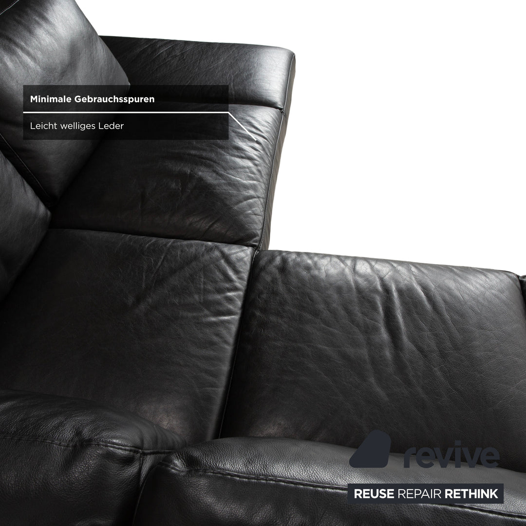 Natuzzi Relevé Leder Ecksofa Schwarz Sofa Couch
