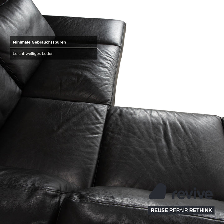 Natuzzi Relevé Leder Ecksofa Schwarz Sofa Couch