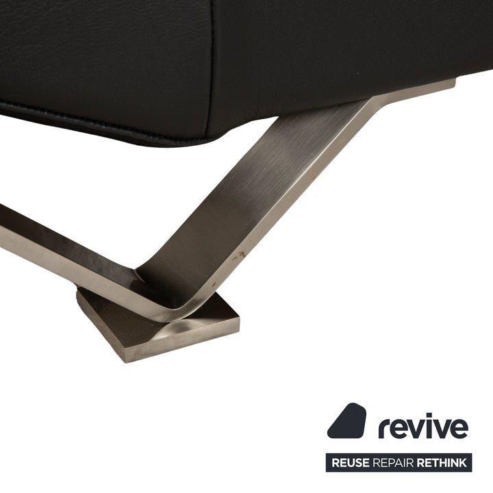 Natuzzi Relevé Leder Ecksofa Schwarz Sofa Couch