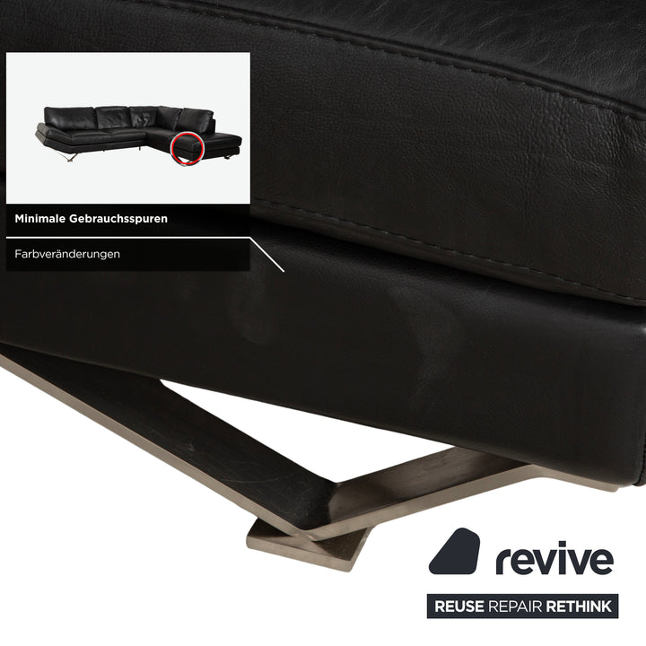Natuzzi Relevé Leder Ecksofa Schwarz Sofa Couch