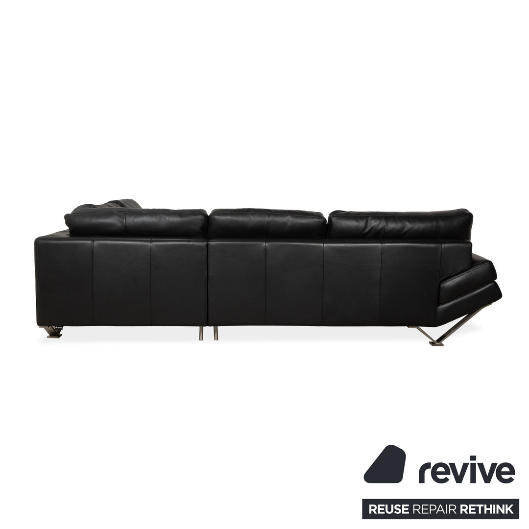 Natuzzi Relevé Leder Ecksofa Schwarz Sofa Couch