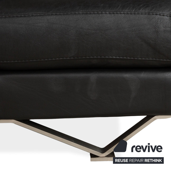 Natuzzi Relevé Leder Ecksofa Schwarz Sofa Couch