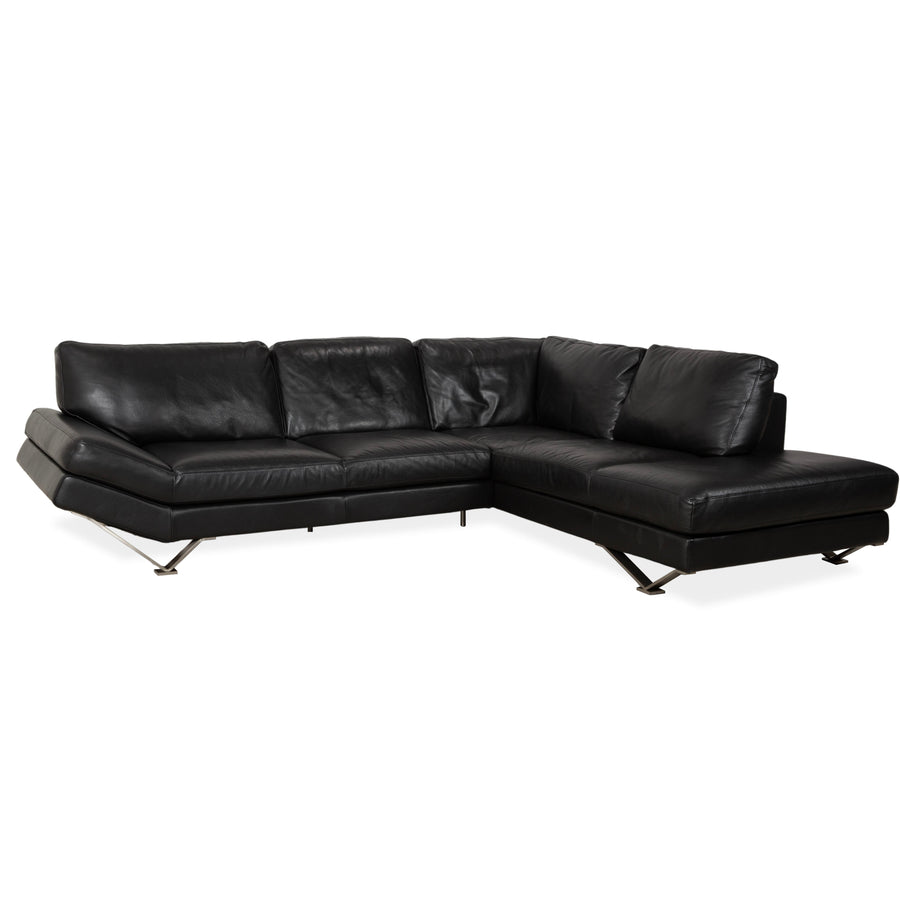 Natuzzi Relevé Leder Ecksofa Schwarz Sofa Couch