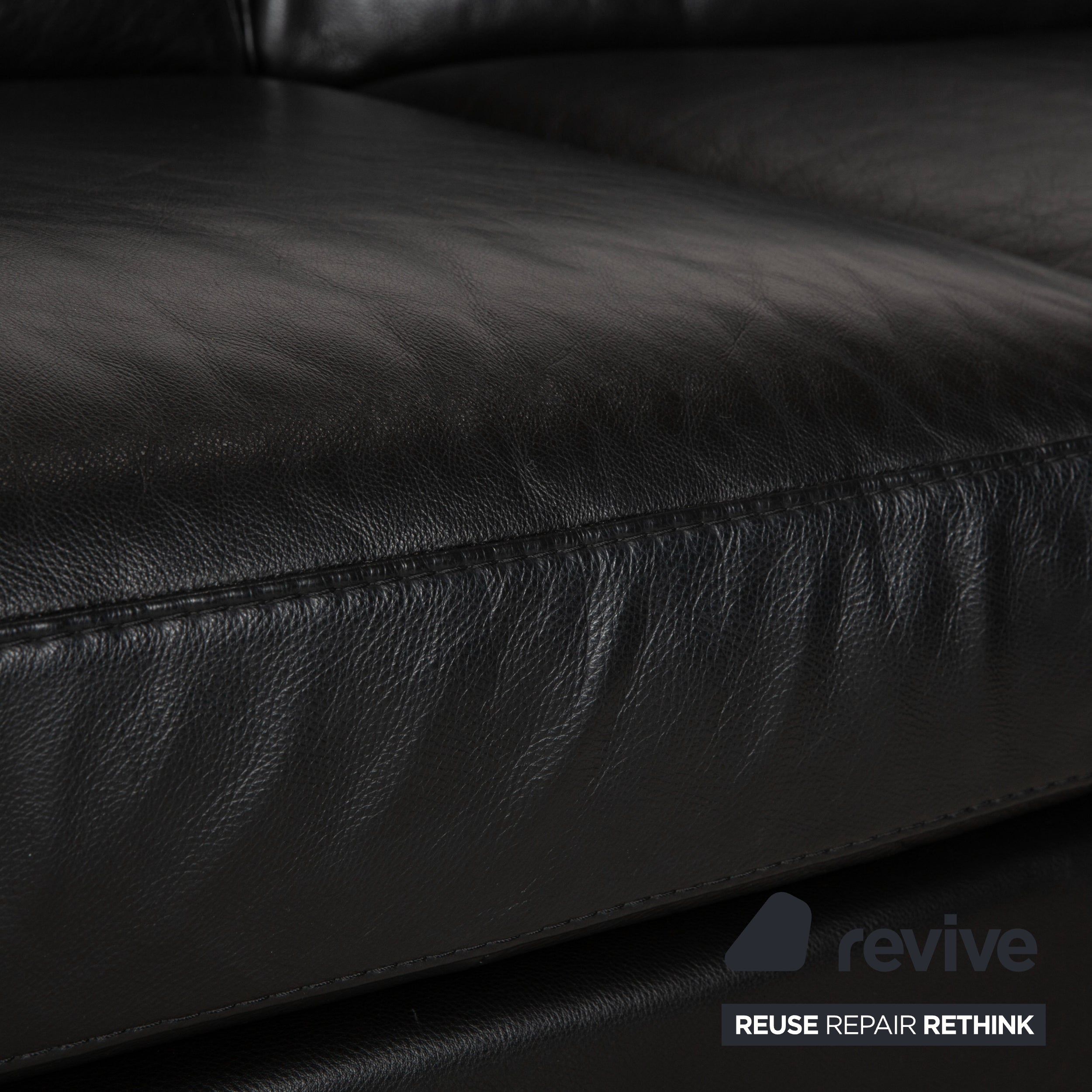 Natuzzi Relevé Leder Ecksofa Schwarz Sofa Couch