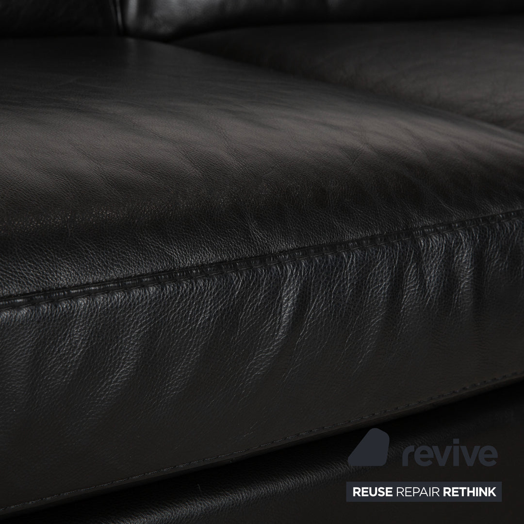 Natuzzi Relevé Leder Ecksofa Schwarz Sofa Couch